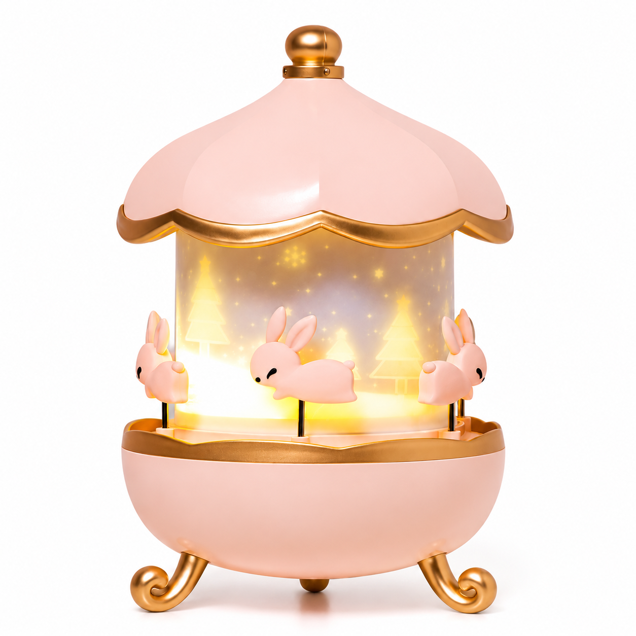 Veilleuse projecteur d’étoiles LED avec haut-parleur Bluetooth - Rose