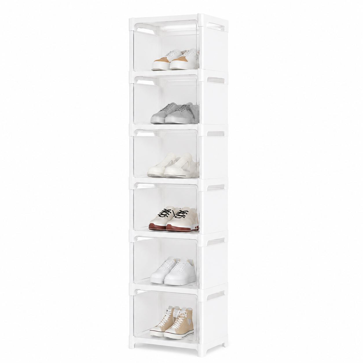 Armoire à Chaussures Transparente Anti-Poussière – 6 Niveaux