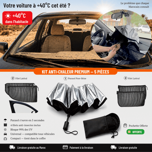 Kit Premium Anti-Chaleur pour Voiture - 5 Pièces