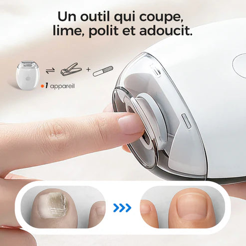 Ponceuse à Ongles Auto - 3 Vitesses Réglables, Silencieuse, LED Intégrée