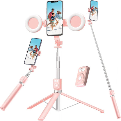 Trépied Professionnel avec commande Bluetooth & 2 Ringlights