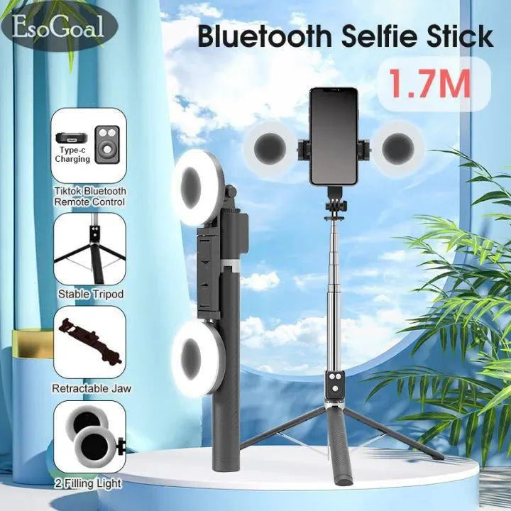 Trépied Professionnel avec commande Bluetooth & 2 Ringlights