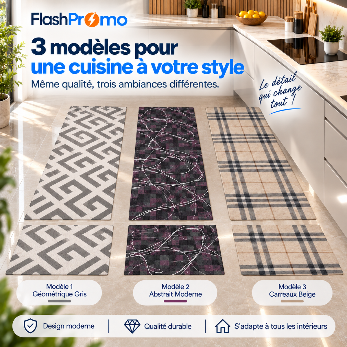 Set de 2 Tapis de Cuisine