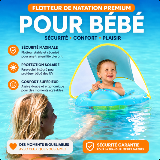 Bouée bébé avec pare-soleil BabySwim™ – 3 à 72 mois