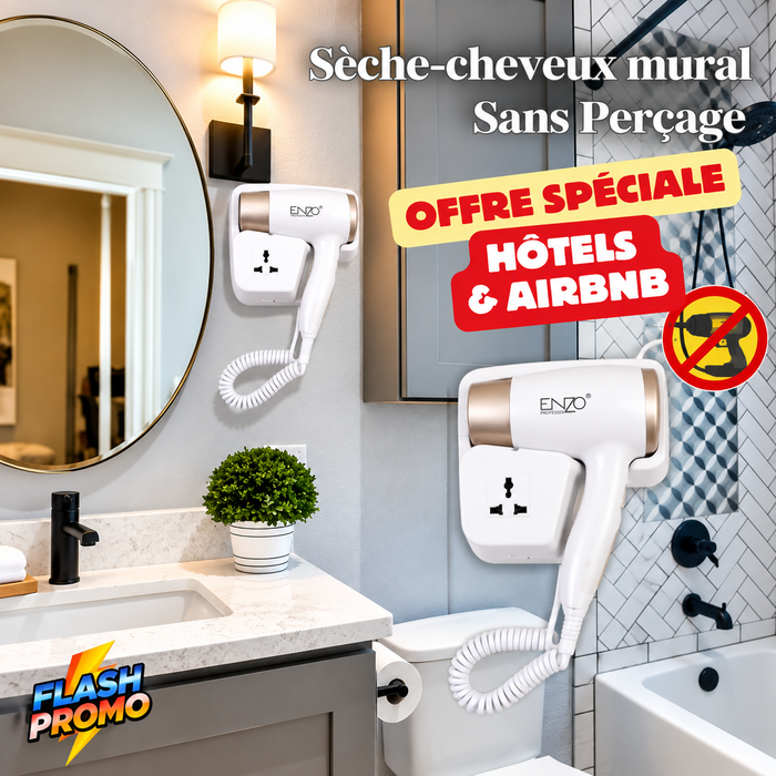 Sèche-Cheveux mural Enzo™ Professional pour Hôtels & Apparts 1500W