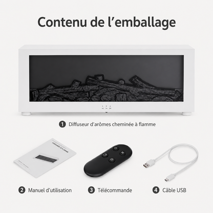 Diffuseur d’arômes à effet flamme avec télécommande