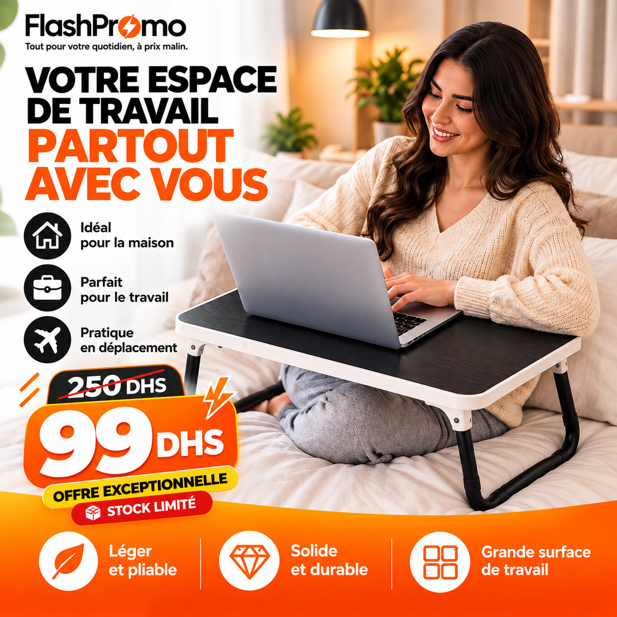 Table de Lit Multi-Fonctions. Travail et Loisirs