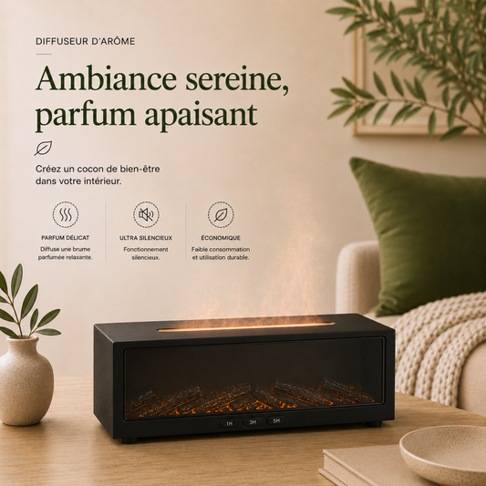 Diffuseur d’arômes à effet flamme avec télécommande