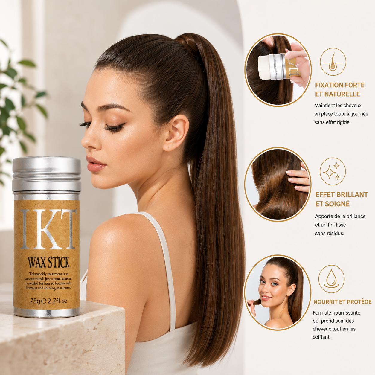 Cire coiffante pour cheveux - IKT® aux actifs 100% naturels