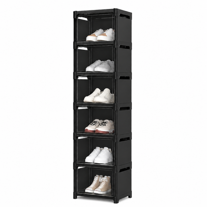 Armoire à Chaussures Transparente Anti-Poussière – 6 Niveaux