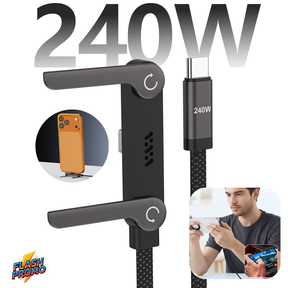 Câble de charge avec support Téléphone Link Pro 240W Type-C
