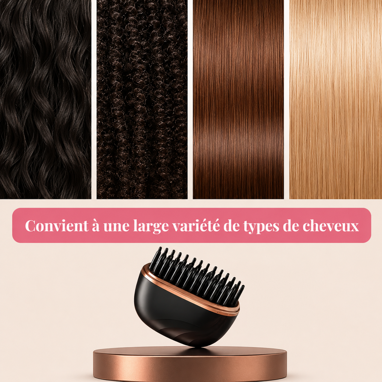 Brosse lissante chauffante portable Blyss™️