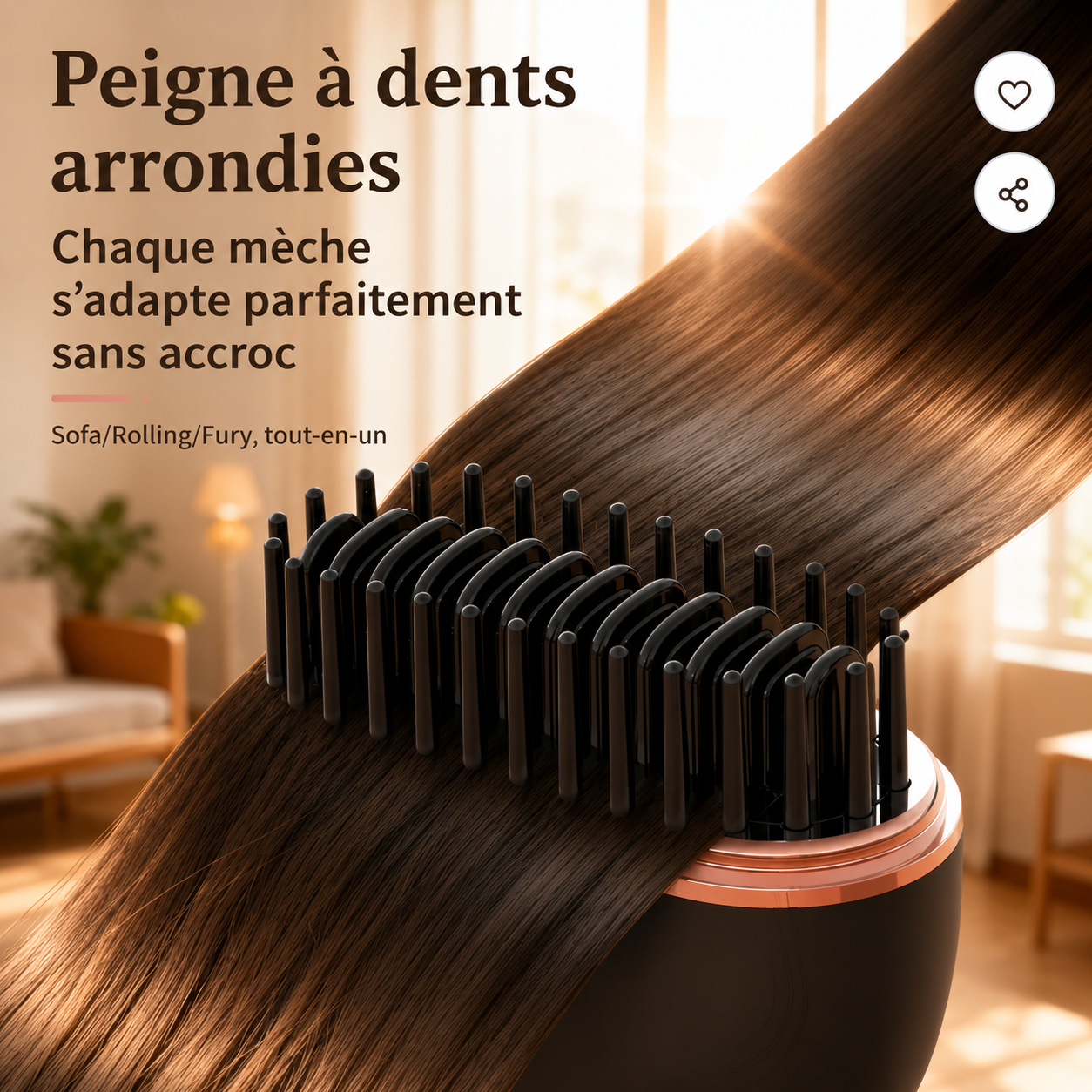Brosse lissante chauffante portable