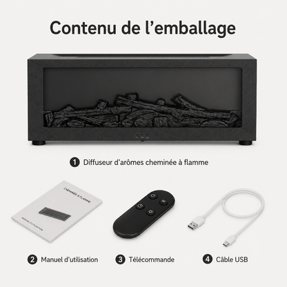 Diffuseur d’arômes à effet flamme avec télécommande
