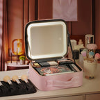 Trousse de maquillage de voyage avec miroir LED - Qualité Premium (Vide)