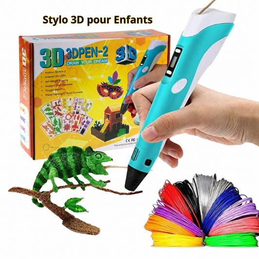 Stylo 3D pour Enfants – Avec 3 Filaments PLA de 5m